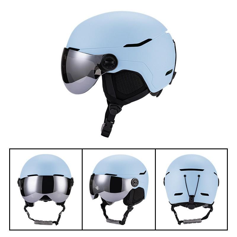Unisex Ski Helmet Adults Kids With Removable Goggle Lens Windproof Warm Winter Snow Sports Half CE Certified