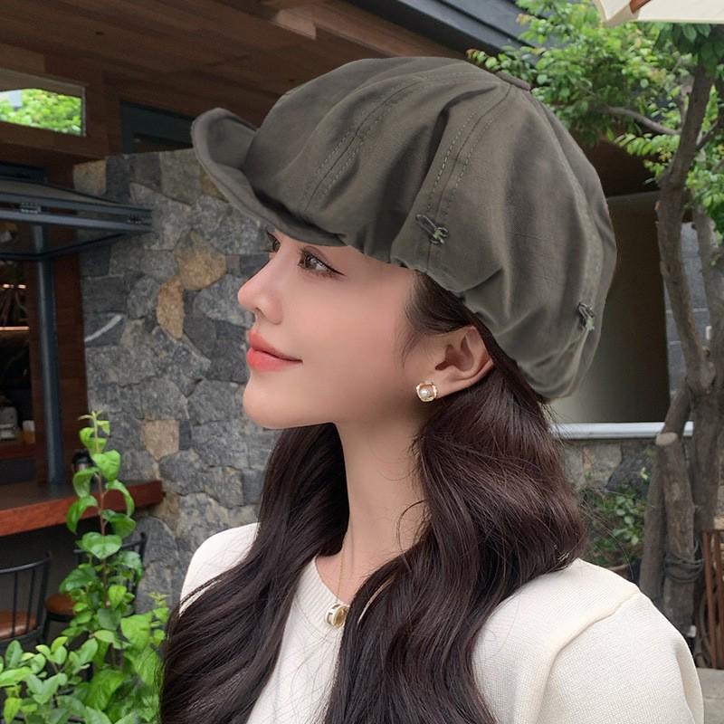 2025 Designer's Oversized Japanese Literary Women's Retro Painter Beret - Face Slimming Design
