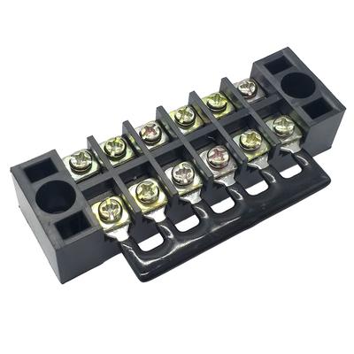 10pcs(5 Sets) 5pcs 600V 15A 6 Positions Double Row Screw Terminal Strip with Cover+5pcs 600V 15A 6 Positions Black Red