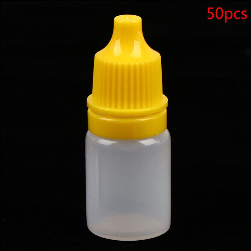 50Pcs Pet Plastic Empty Dropper Bottle 5Ml Liquid Eye Clear Water Vial