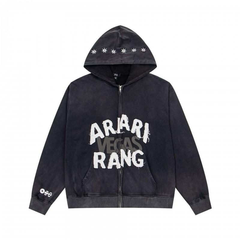 Unisex Streetwear Baumwoll-Hoodie Mit ARIRANG Stickerei Gewaschener Vintage-Stil Jugend Fans