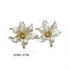 Irregular Flower Stud Earrings Drip Oil Ear Accessories Elegant Flower Earrings  Party
