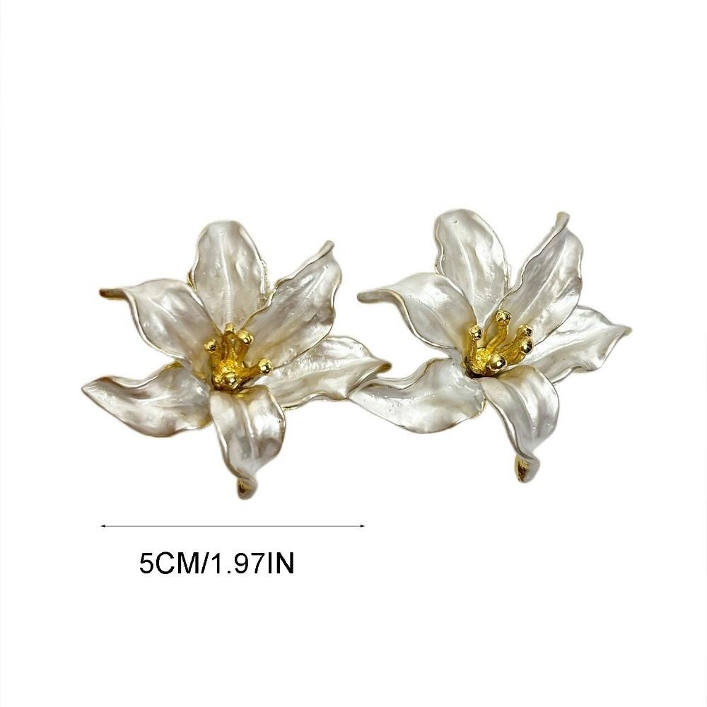 Irregular Flower Stud Earrings Drip Oil Ear Accessories Elegant Flower Earrings  Party