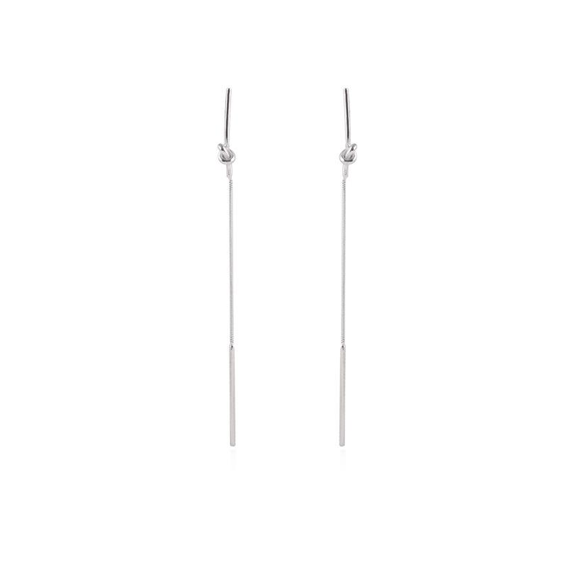 Internet Celebrity Long Fringed Long Knotted Earrings Femininity New Fashion Simple Suitable For Round Face Earrings