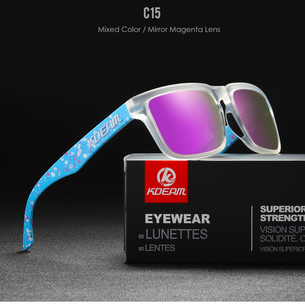 

KDEAM Мужские поляризованные солнцезащитные очки для рыбалки, образа жизни, зеркальные цветные солнцезащитные очки, женские солнцезащитные очки Legend Square с коробкой With Original Box