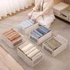 Large Foldable Cotton Linen Storage Basket with Transparent Window for Underwear