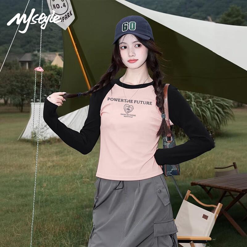 Женская футболка с длинным рукавом MJ STYLE с принтом Сердечный Медведь L