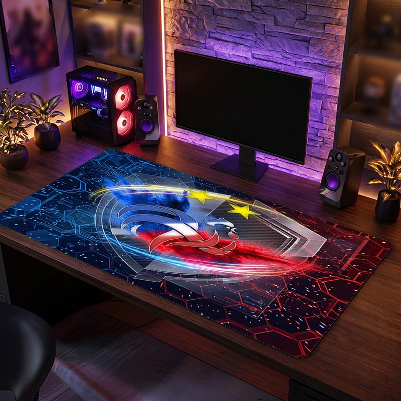 France Football Crest Mouse Pad, Extended Non Slip Rubber Desk Mat for Gaming Office Laptop Fan Gift