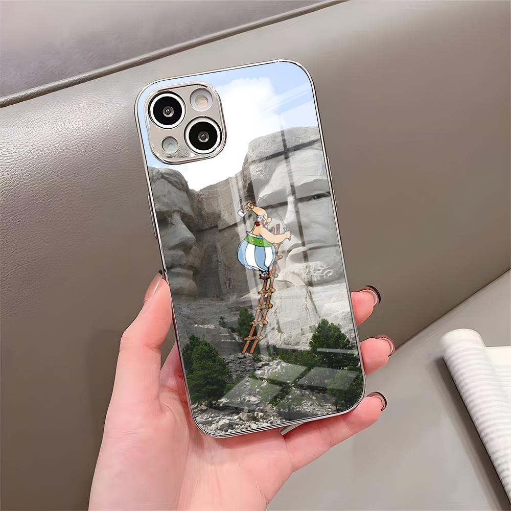 Pouzdro na telefon Asterix a Obelix Pro iPhone 17 Pro Max 15 Pro 16 14 Plus 12 13 Mini 11 Pro Nárazuvzdorný Pokovený Skleněný Kryt