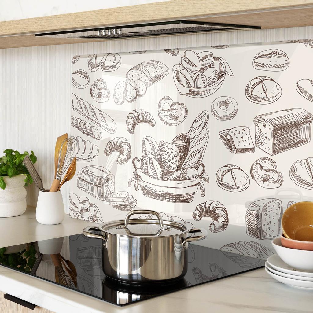 Kitchen Multifunctional Decorative Tempered Glass Bread Board 80x52 cm
