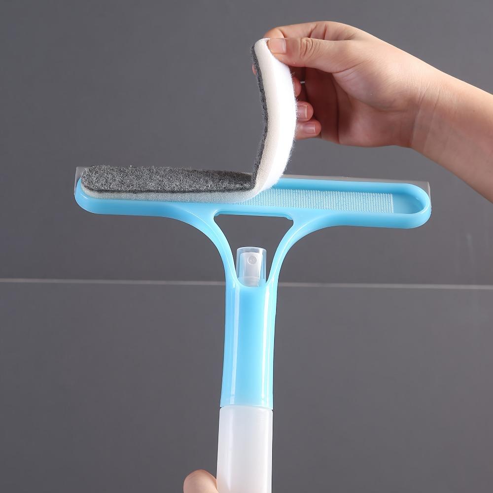 1PC Multi-functional Glass Cleaning Artifact, Cleaning Mirror Double-sided Can Be Brushed and Scraped with Watering Can Three-in-one Glass Scraping