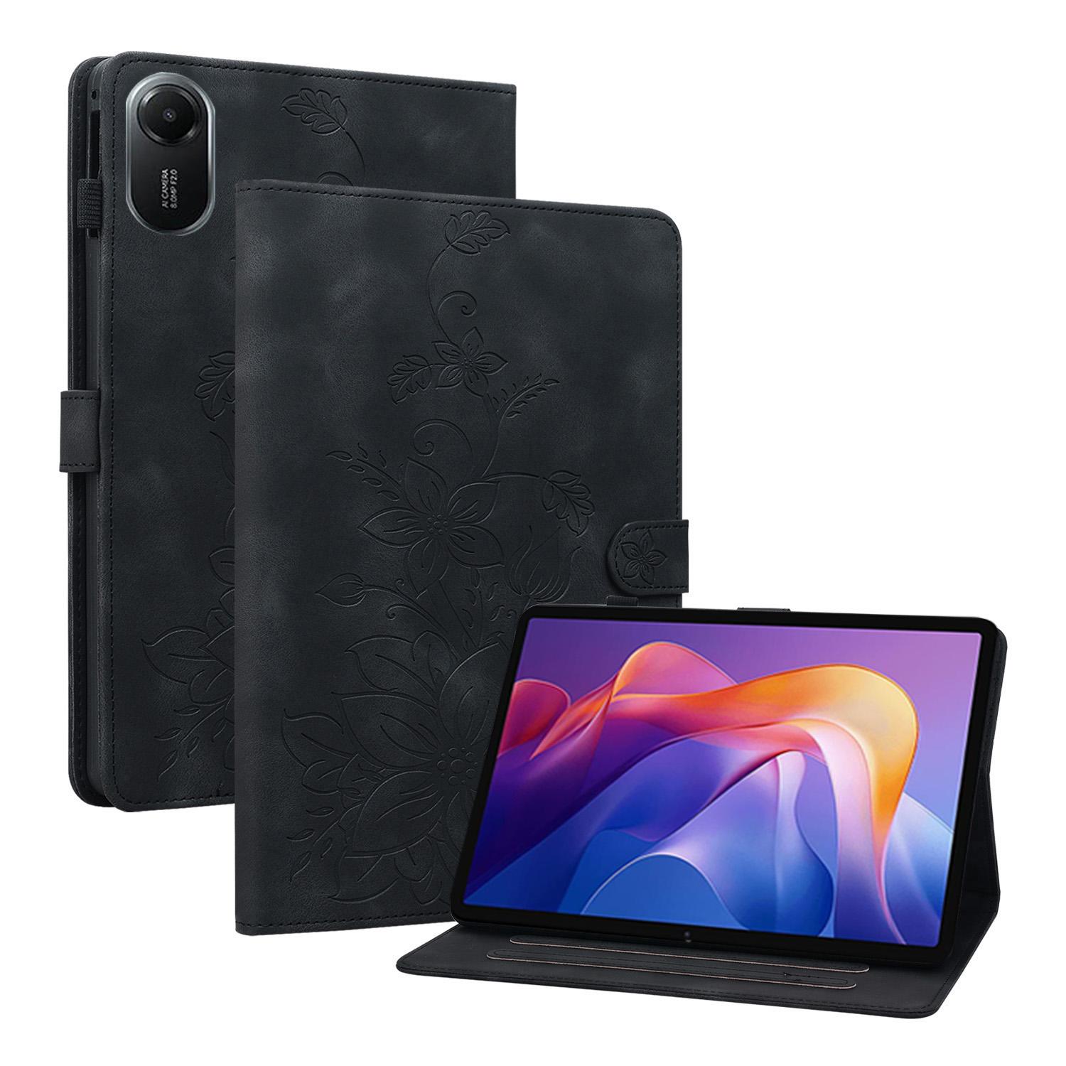 

Emboss PU Leather Case for Xiaomi Redmi Pad 2 2025 11.0 Inch Model 25040RP0AG 25040RP0AI Stand Cover with Card Slots Shockproof Redmi Pad 2 2025 чёрный
