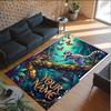 Forest Theme Crystal Velvet Floor Rug Personalized Custom Name Text Warm Carpet Home Decoration
