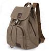 Backpack Canvas Retro Solid Color Laptop Compartment Schoolbag Outdoor Gift