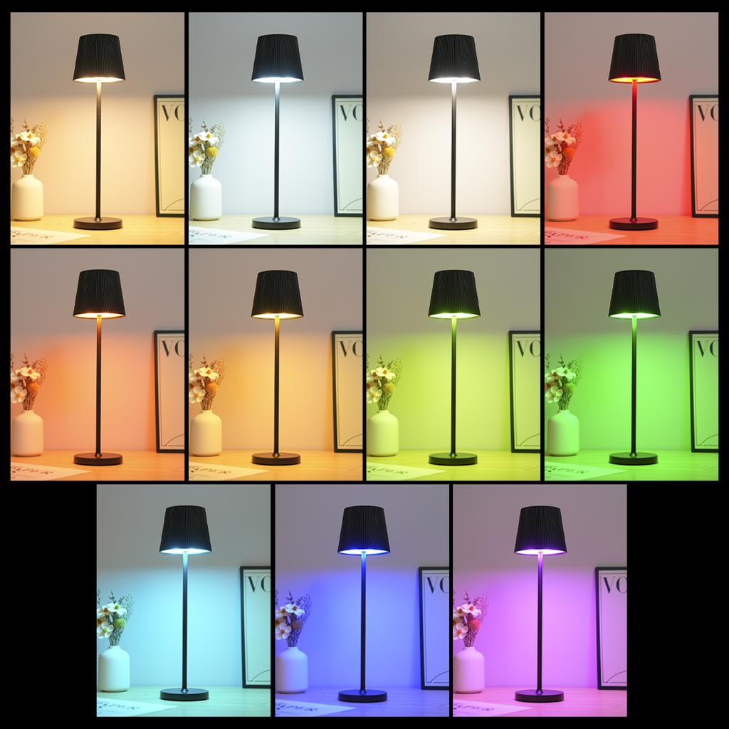 Rechargeable Desk Lamp Metal Texture RGB Ambient Light Creative Desk Lamp Neutral/White/Warm/RGB