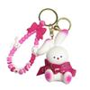 Peach Gift Season Bear Keychain Pink Girl Heart Exquisite Bag Pendant Cartoon Cute Rabbit Key Ring