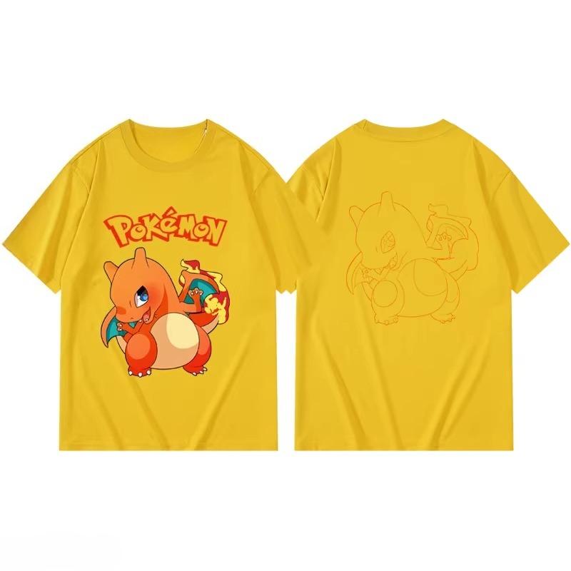 Potdemiel Summer New Pikachu Print Children's Cotton T-Shirt, Boys and Girls, Comfortable and Breathable Children's T-Shirt