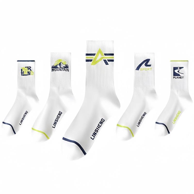 2024 Herren Kniehohe Geruchshemmende Baumwoll-Basketballsocken - Weiß, Teenager-Stil