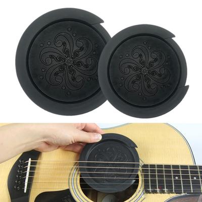 Botocoo Soundhole Cover Guitar Silicone Acoustic Guitar Silent Pickup Practice 2 Sizes Easy To Compatible with Acoustic Guitars Mute, Mute, Mute,