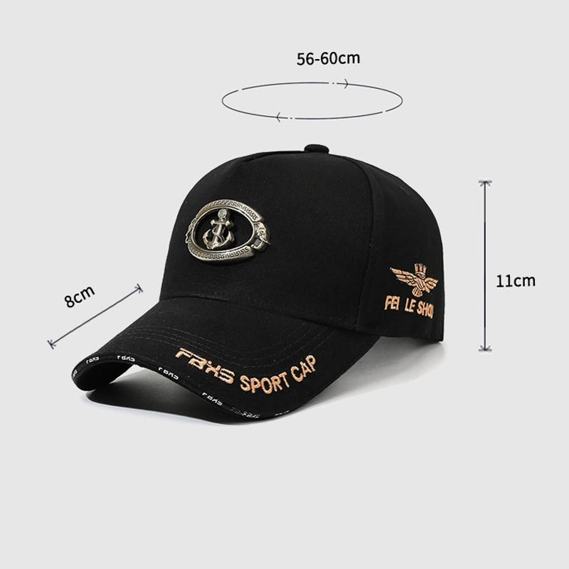 Spring Autumn Men's Baseball Cap Metal Anchor Embroidered Sunshade Cap Men's Outdoor Cap