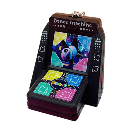 Mini Arcade Dance Machine Keychain with Music Reaction Training Handheld Game Console Kids Adults Battery Operated Dance Game Machine Keyring Toy