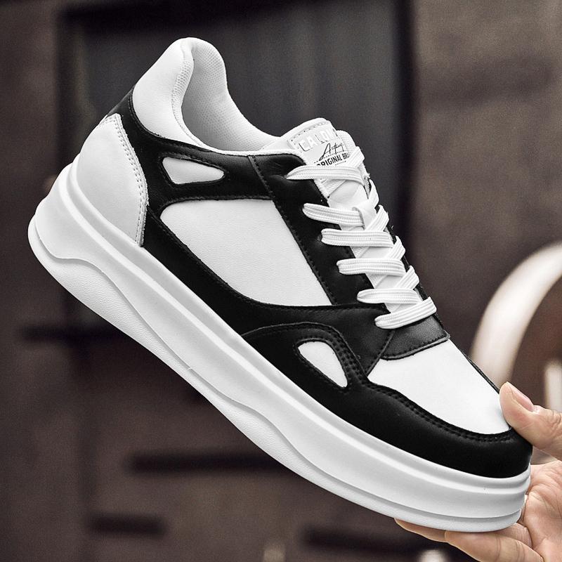 Men and Women Summer Genuine Leather Elevator Sneakers 6cm Heel Lift Breathable Mesh and Leather Comfortable Casual Shoes