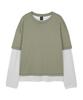 GUVO Waffle Layered T-Shirts, Khaki