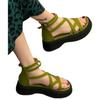 Sommer 2025 Damen Neue hohle Open-Toe-Schuhe Mode Lässige Sandalen Dicke Ferse Damen Sandalen Flache Römerschuhe Schlicht bequem