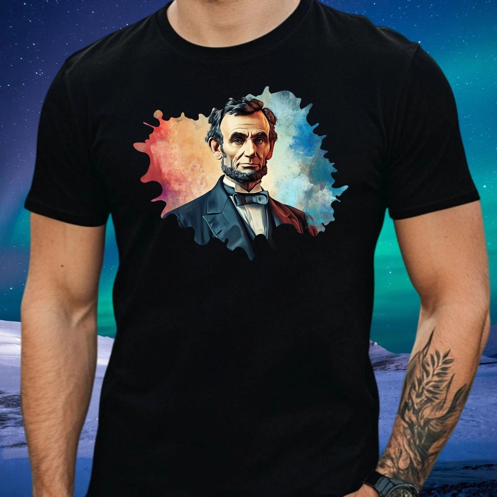 T-Shirt Herren Abraham Lincoln Motiv Baumwolle Größe XS bis 5XL XXXL