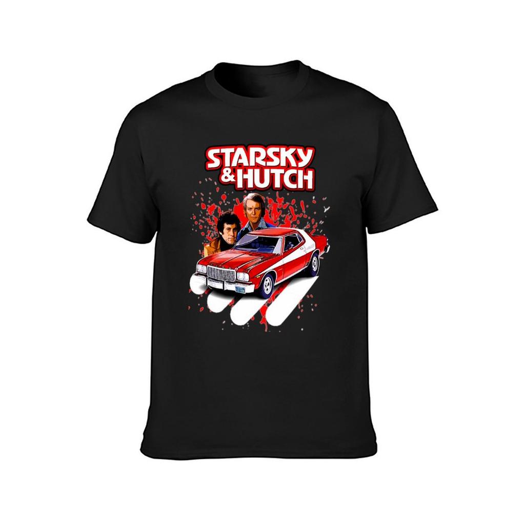 Koszulka z serialu telewizyjnego Starsky i Hutch, koszulka z krótkim rękawem, anime, ubrania męskie