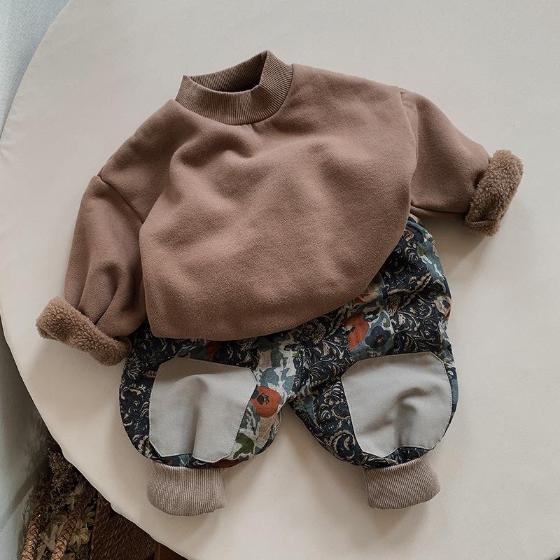 2025 Winter Korean Style Fleece-Lined Pants: Thick, Fashionable, and Warm for Boys and Girls