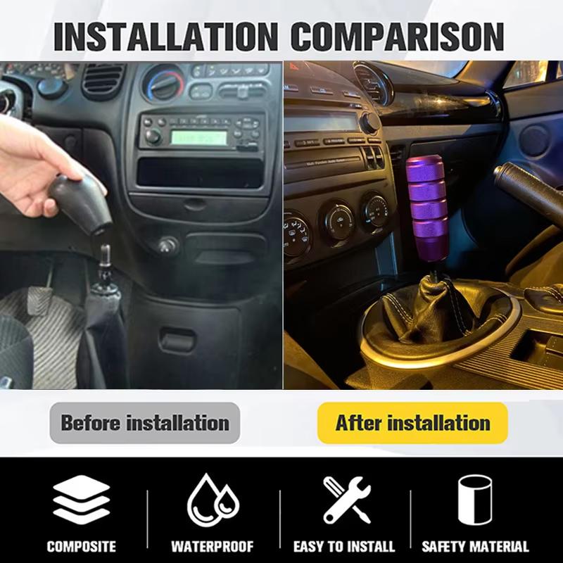 1 Set Manual Transmission Aluminum Knurled Shifter Lever Knob Shifter Lever Knob Auto Accessories 95Mm Non-Slip Gear Shift Knob