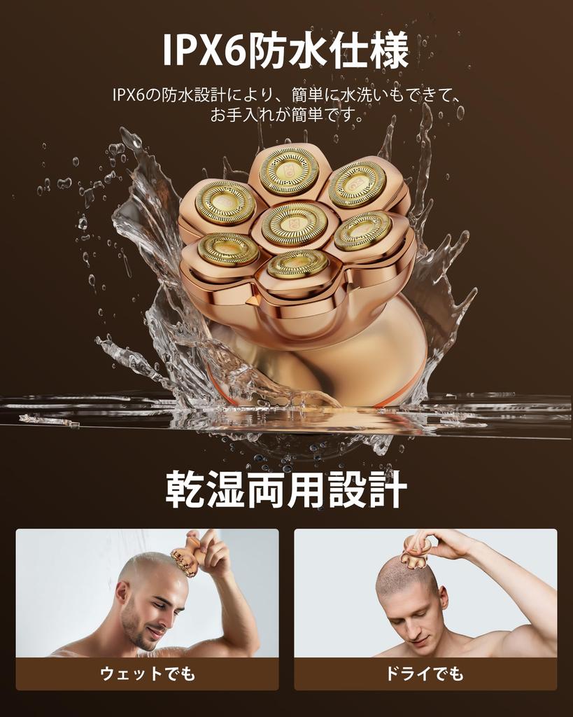 MAXGROOM Electric Shaver with 7D Magnetic Detachable 8800 RPM IPX6 1400mAh Rotary Shaver for Wet and Dry Shaving for Men and LED Fast and a Great Day