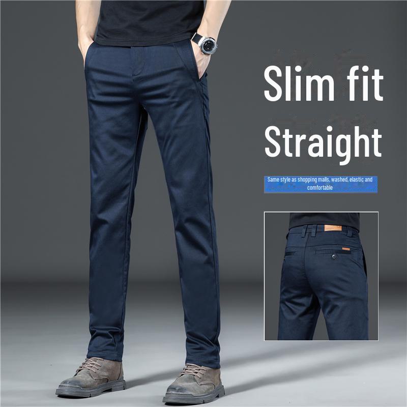 2026 Men's High-End Black Slim Straight Casual Business Pants