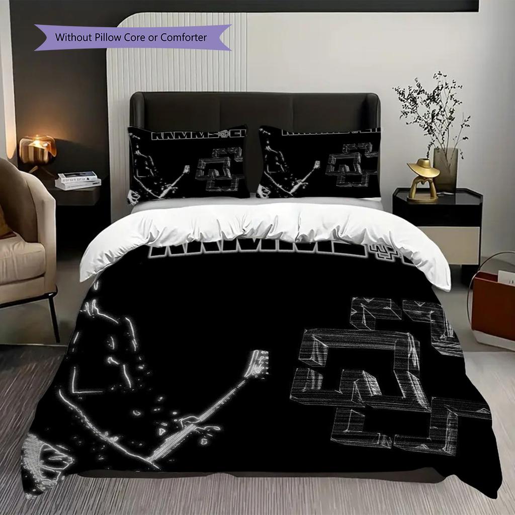 Rock Band Action Intense Performance Bedding (1 * duvet cover + 2 * pillowcase, without core) 2D Flat Bedding set Soft and comfortable