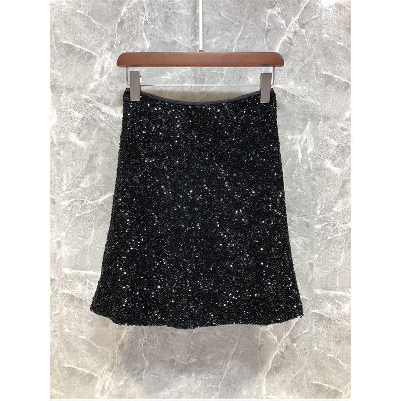 

11i02 Мелкобуржуазный Классный Тяжелая промышленность Светская юбка Пайетки Black S