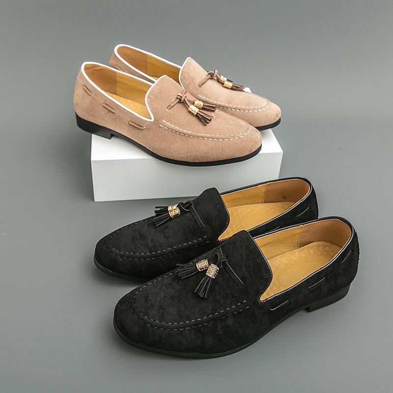 Men's loafers large size foreign trade new fringed leather shoes fashion trend suede leather shoes overalls lazy shoes