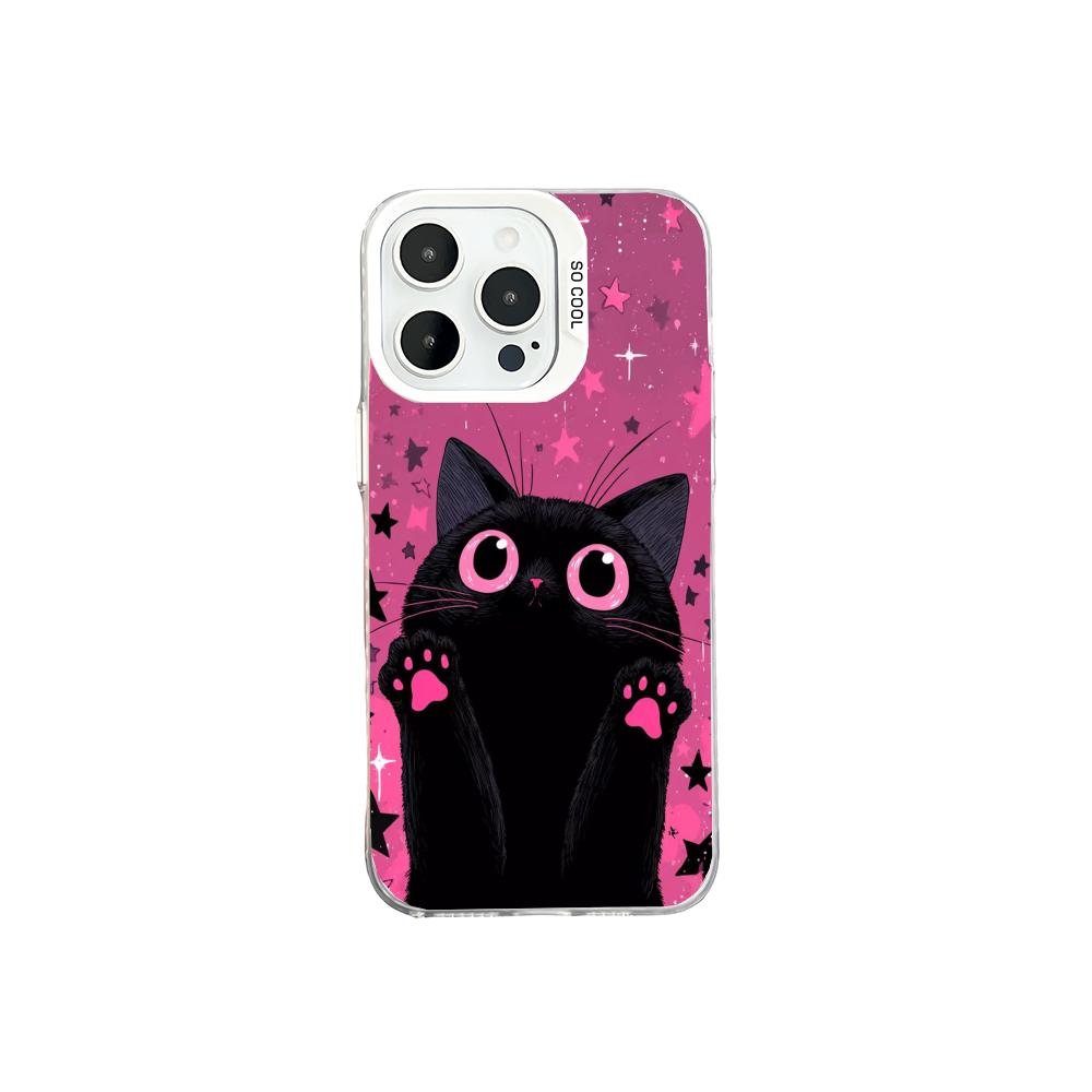 Black Cat Pattern Phone Case Case for iPhone17 16 15 14 13 12 11 Pro/ Max/Plus Shock-proof Rear Cover Anti-fingerprint
