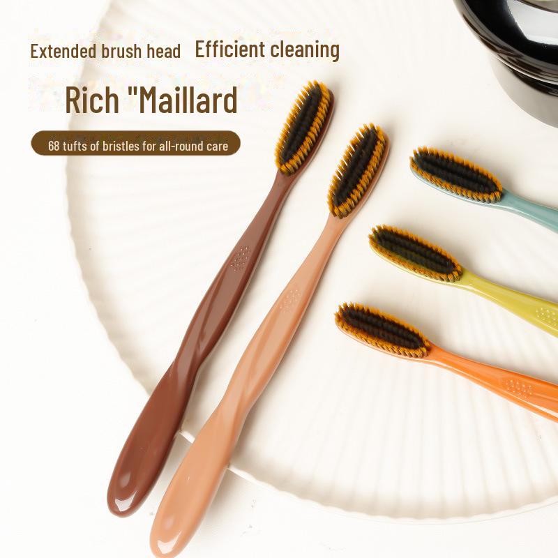 Sam's Bamboo Charcoal Silk Toothbrushes - 5 Pack with Long Heads