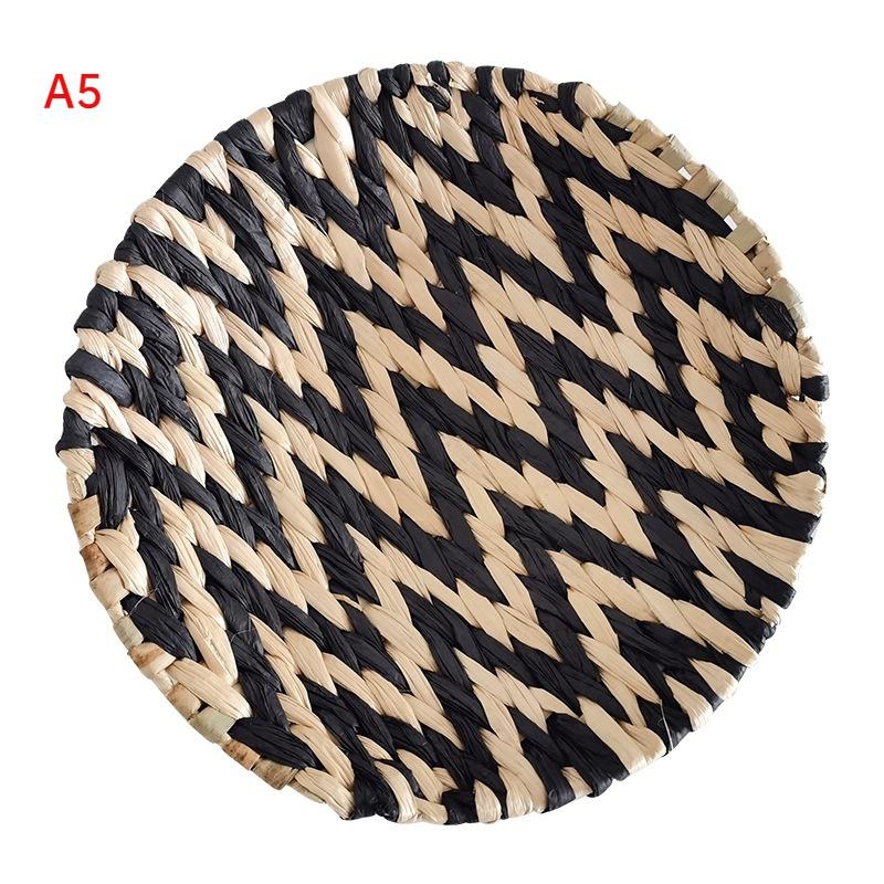 Halm Runde veggdekorasjonsanheng Kreativ retro etnisk bakgrunn Veggdekor i marokkansk stil Håndvevde oppheng Diameter 20/25/30 cm