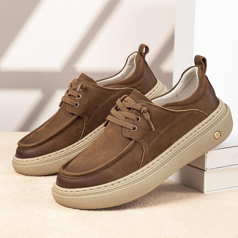 Autumn and winter men's leather casual shoes high-end business trend versatile lace-up soft-soled men's shoes