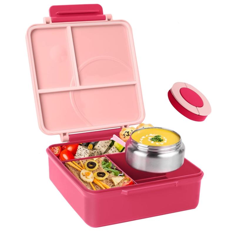 A74G-Insulated Bento Box For Kids Thermo Leak-Proof Lunch Container 4 Compartment For Hot & Cold Food, School & Travel
