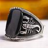 New Mifeiya Creative Black Crystal Rhinestone Zircon Rings for Men CopperColor Wedding Party Vintage Fashion Jewelry