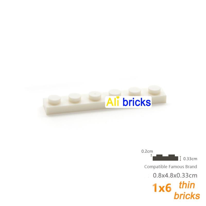 20pcs/lot DIY Blocks Building Bricks Thin 1X6 Educational Assemblage Construction Toys for Children Size Compatible With Brand