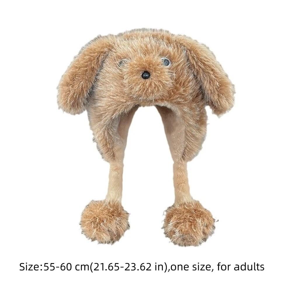 Warm Plush Winter Hat Cartoon Animal Pullover Cap Cute Dog Ear Hat For Women