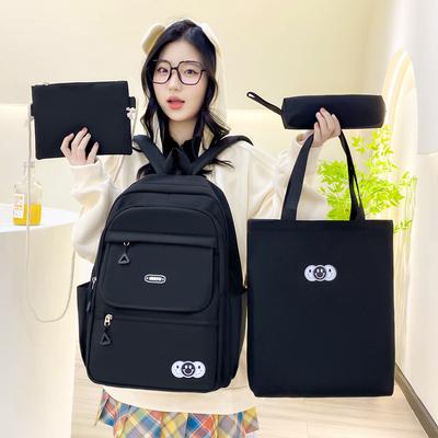 Four-Piece Backpack Set Junior High School Student Schoolbag Women Campus Backpack Large Capacity Backpack