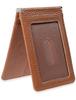 [BLUE SINCERE] Echtes Leder Herren Bifold Passetui, Schlanke Passform, Bietet Platz für 4 Karten, Doppelseitiges Schmetterlingsdesign, PC4 (Retro Kamel)