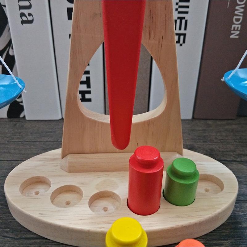 Wooden Balance Scale Toy for Early Learning: Teaches Babies Balance Principles, Ages 0.5-3 Years