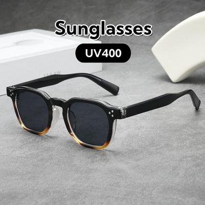 Latest Leisure Luxury Thick Framed Sun Glasses Glasses Classic Rectangular Small Spectacle Frame Frame UV Resistant Street Photography UV400 Shades