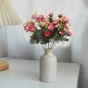 7 Branch 21 Heads Leaf Rose Artificial Flowers Fake Flower For Wedding Bridal Floral Bouquet Home Table Garden Decoration